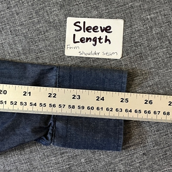 Naked & Famous Japanese Cotton Chambray Button Down Shirt - Men's Size S - Blue - Picture 7 of 9